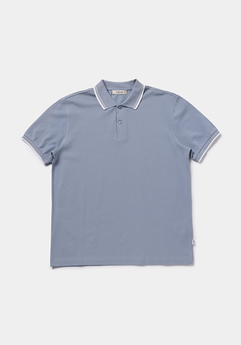 Зображення Поло З Коротким Рукавом Чоловіче Блакитне