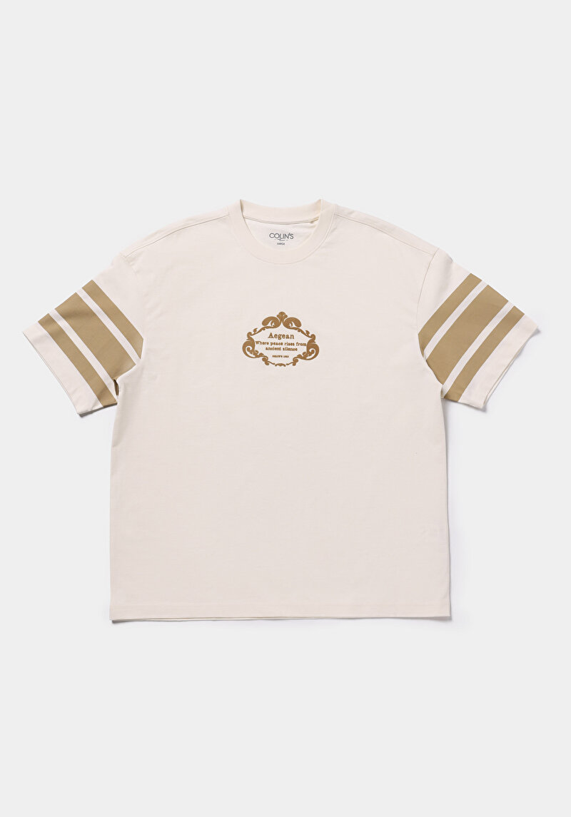 Зображення Футболка З Коротким Рукавом Чоловіча Бежева