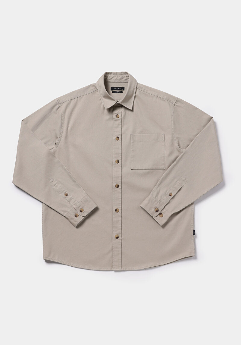 Показати інформацію про Сорочка З Довгим Рукавом Чоловіча Бежева  Cl1079319