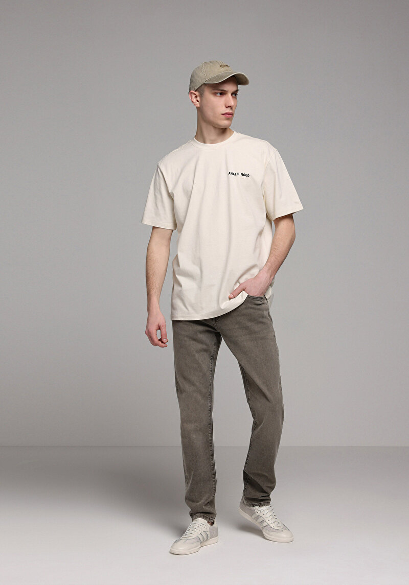 Зображення Футболка З Коротким Рукавом Чоловіча Бежева