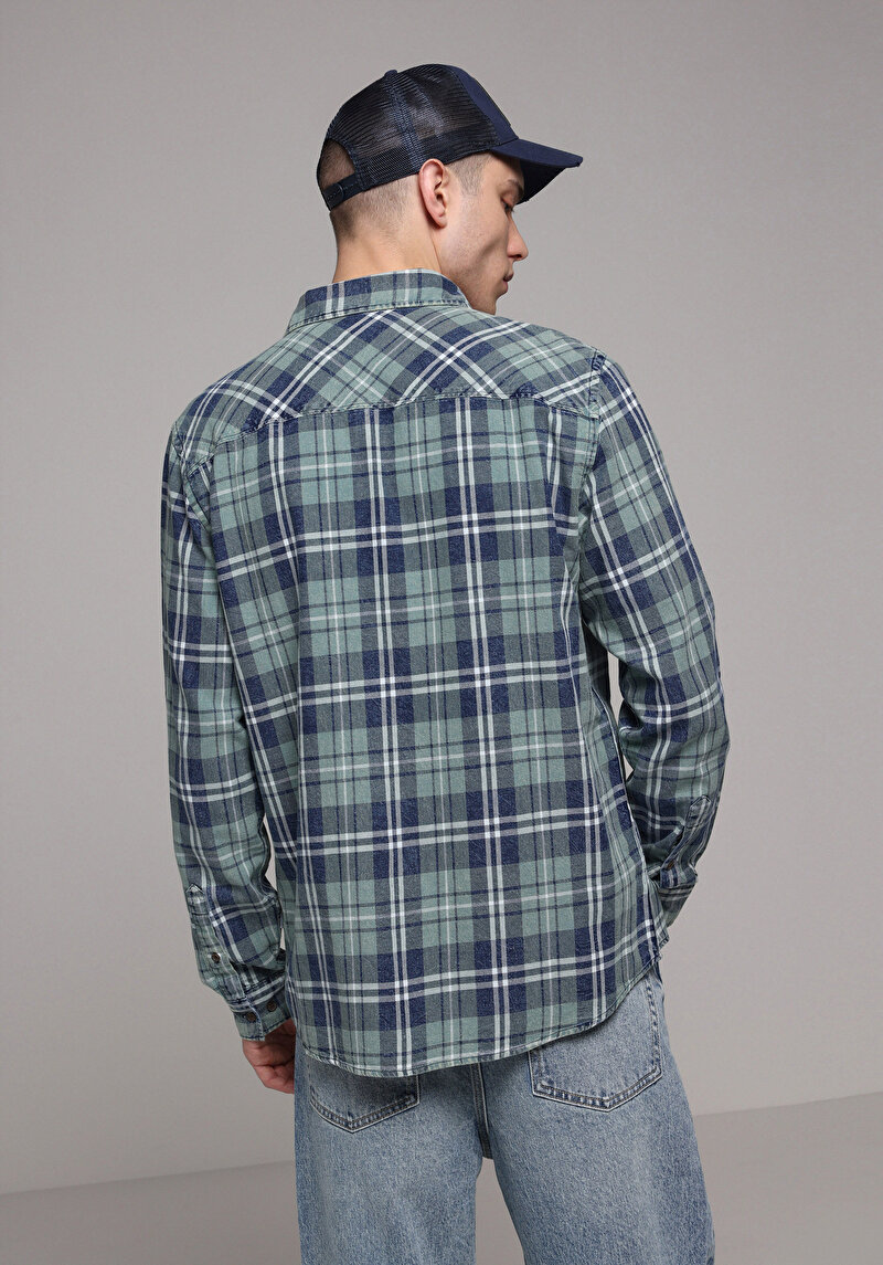 Зображення Сорочка З Довгим Рукавом Чоловіча Зелена Cl1078984