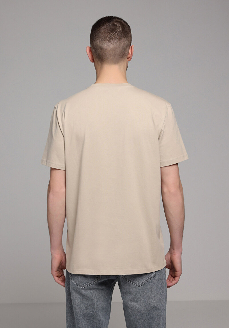 Показати інформацію про Футболка З Коротким Рукавом Чоловіча Бежева