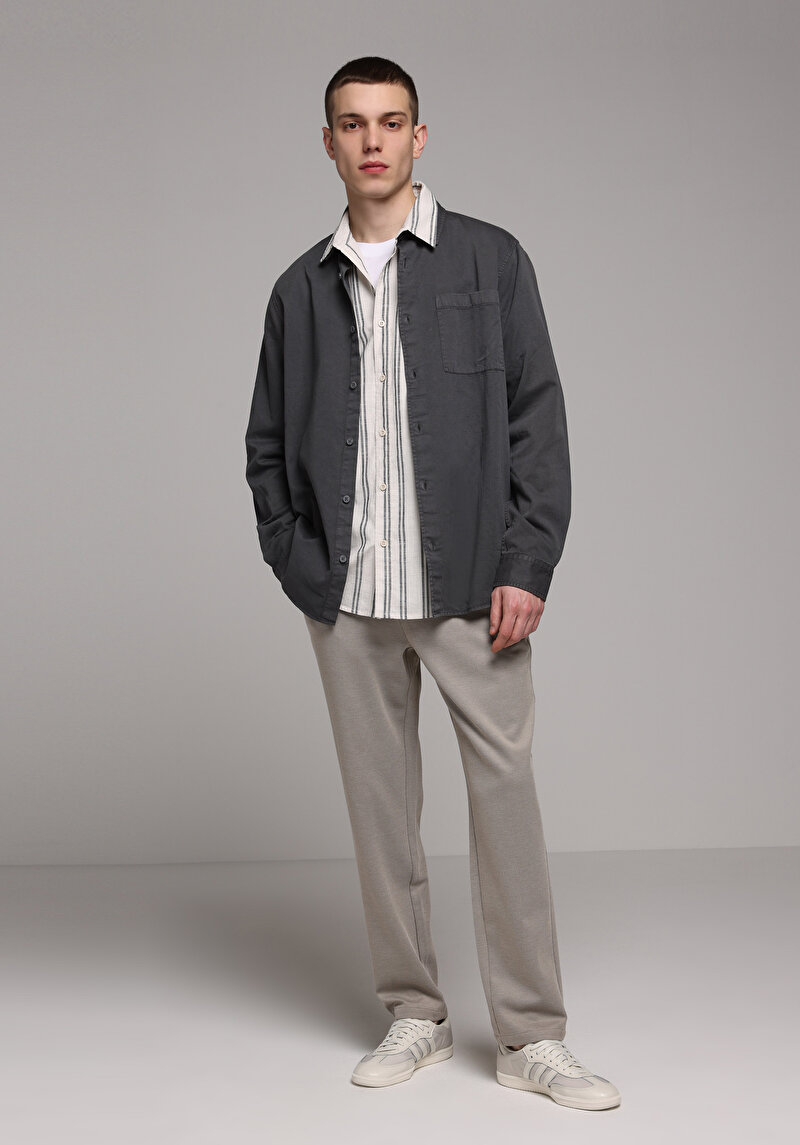 Показати інформацію про Сорочка З Довгим Рукавом Чоловіча Сіра  Cl1076516