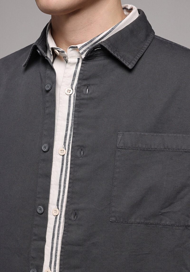 Показати інформацію про Сорочка З Довгим Рукавом Чоловіча Сіра  Cl1076516