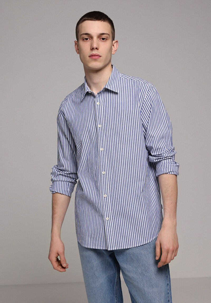 Зображення Сорочка З Довгим Рукавом Чоловіча Блакитна Cl1078078