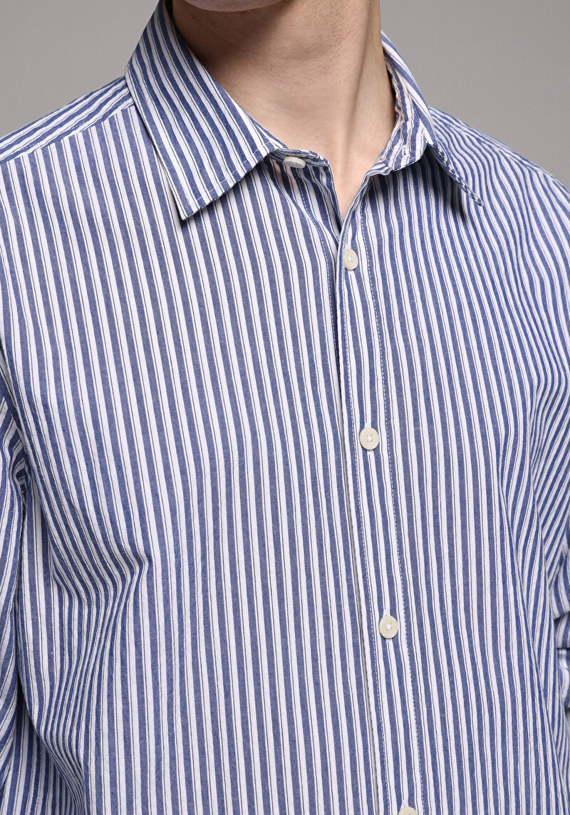 Показати інформацію про Сорочка З Довгим Рукавом Чоловіча Блакитна  Cl1078078