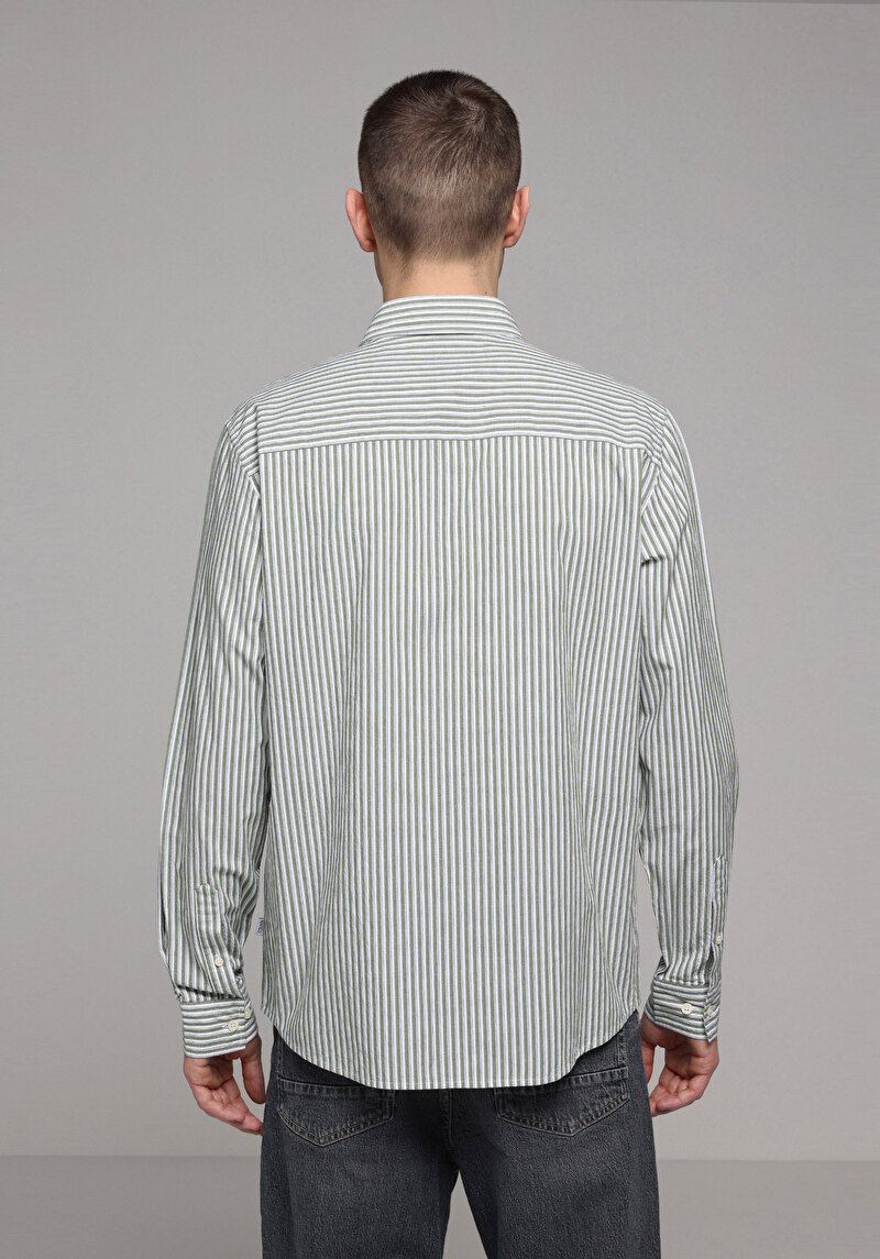 Показати інформацію про Сорочка З Довгим Рукавом Чоловіча Зелена  Cl1078078