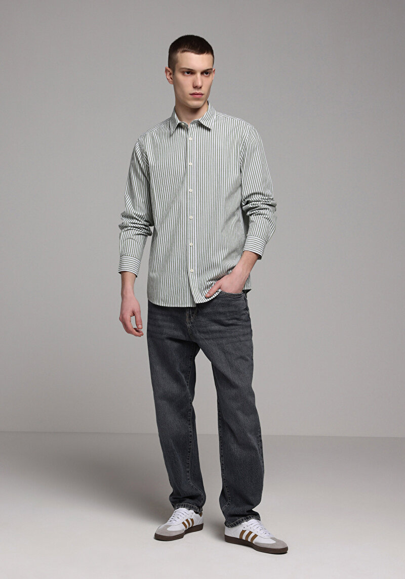 Показати інформацію про Сорочка З Довгим Рукавом Чоловіча Зелена  Cl1078078