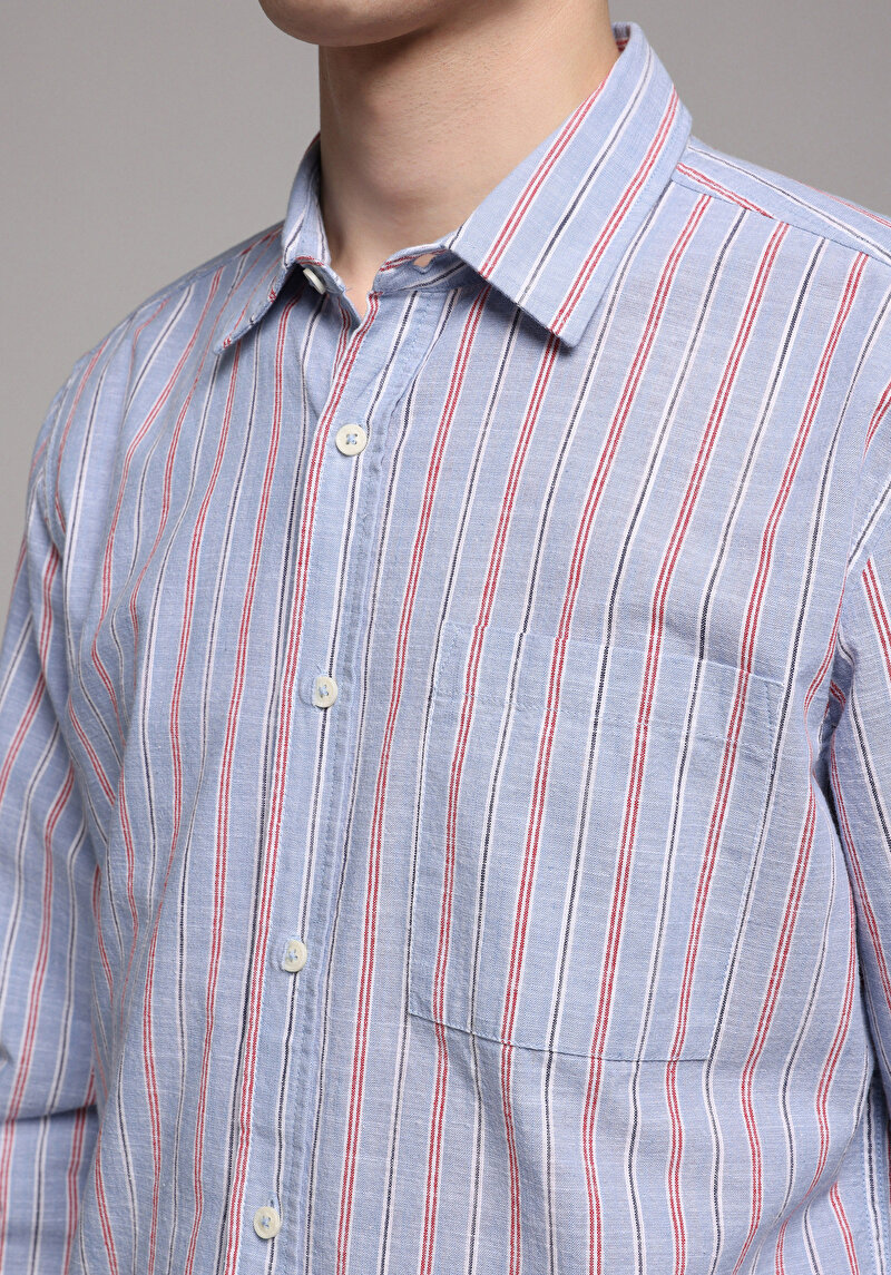 Показати інформацію про Сорочка З Довгим Рукавом Чоловіча Блакитна  Cl1078617