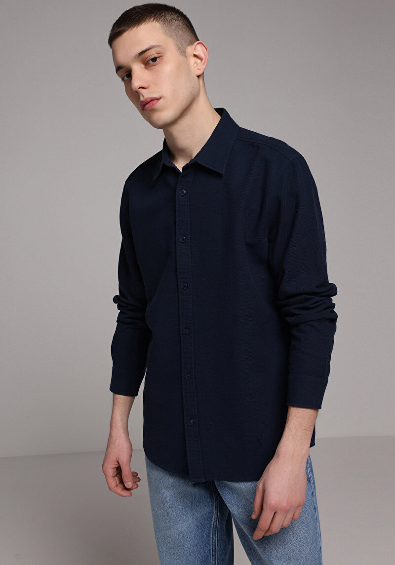 Зображення Сорочка З Довгим Рукавом Чоловіча Синя Cl1078983