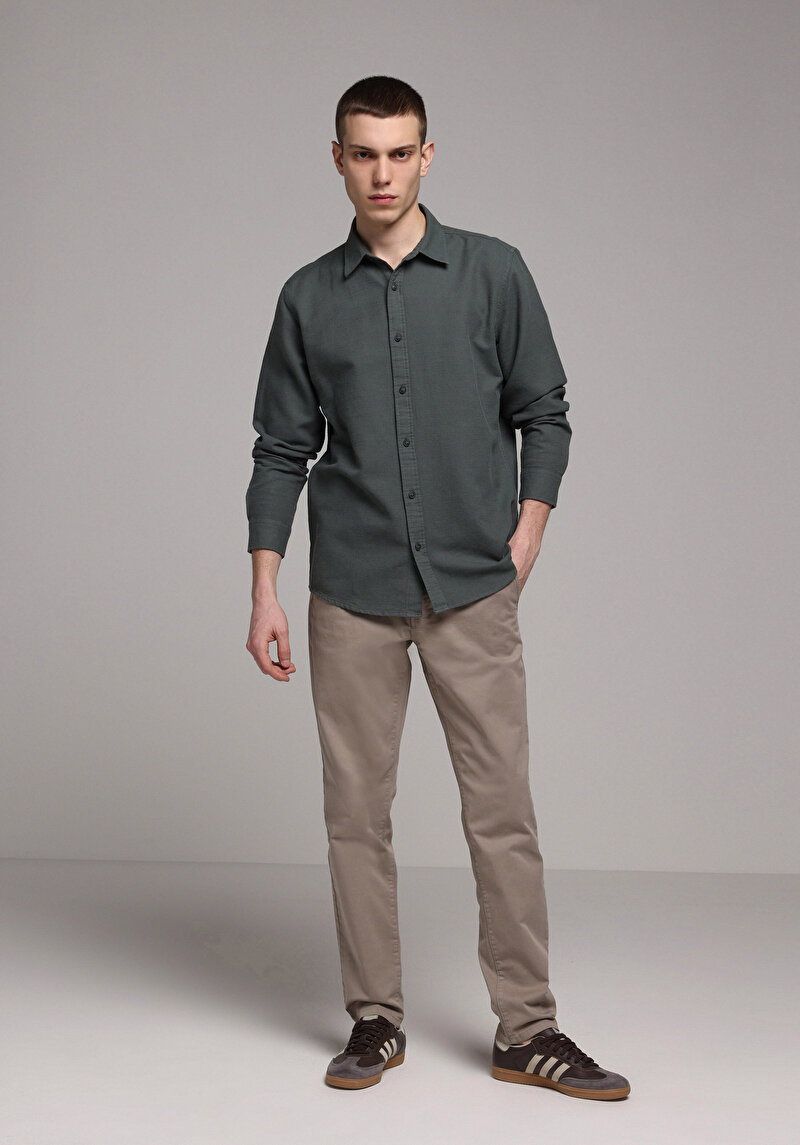 Зображення Сорочка З Довгим Рукавом Чоловіча Зелена Cl1078983