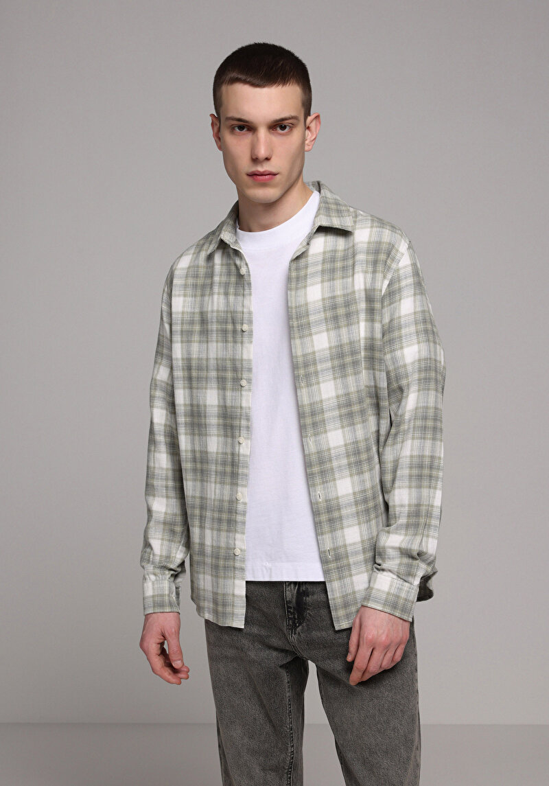 Зображення Сорочка З Довгим Рукавом Чоловіча Зелена  Cl1079314