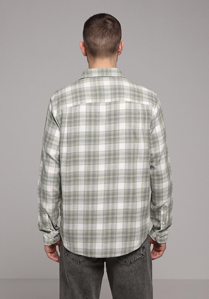 Показати інформацію про Сорочка З Довгим Рукавом Чоловіча Зелена  Cl1079314