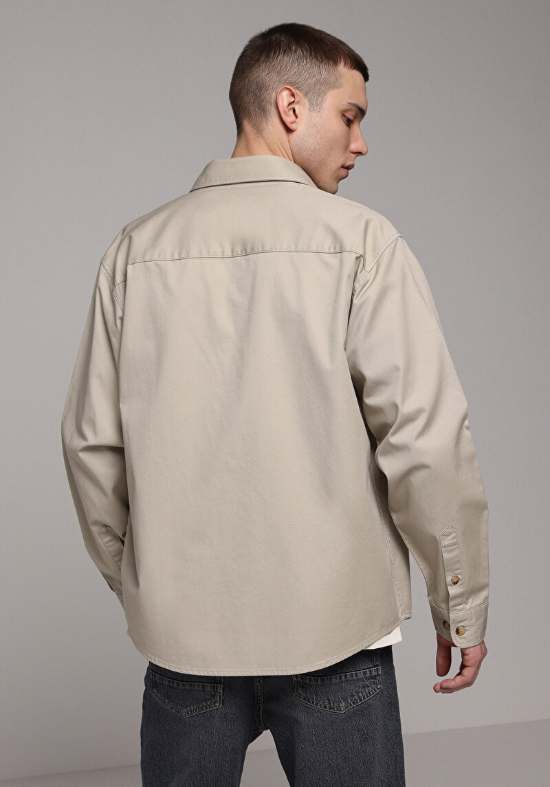 Показати інформацію про Сорочка З Довгим Рукавом Чоловіча Бежева  Cl1079319