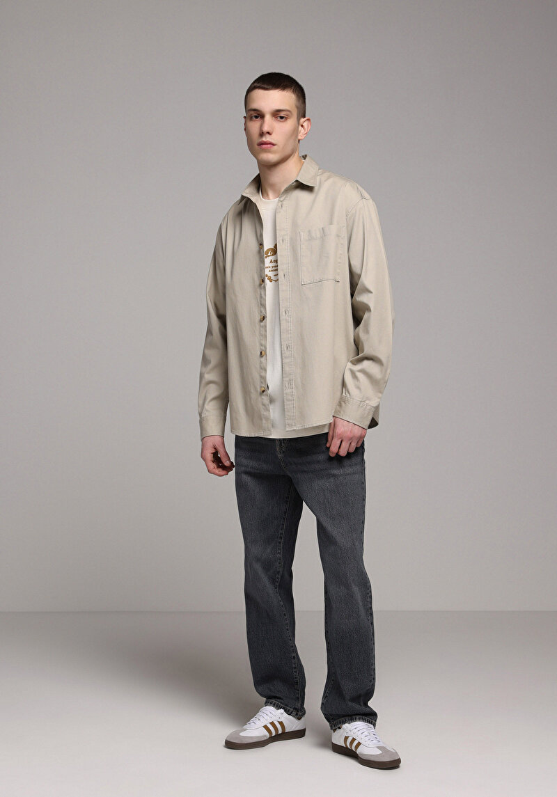 Зображення Сорочка З Довгим Рукавом Чоловіча Бежева Cl1079319