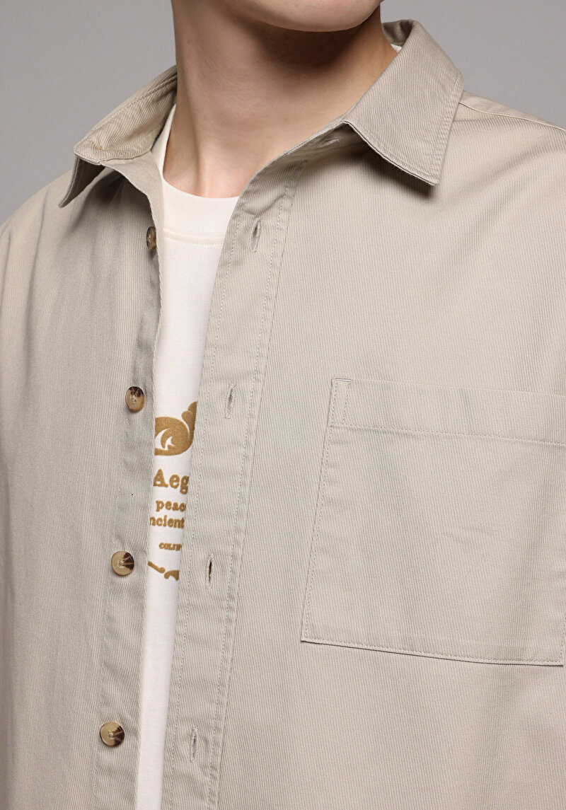 Показати інформацію про Сорочка З Довгим Рукавом Чоловіча Бежева  Cl1079319