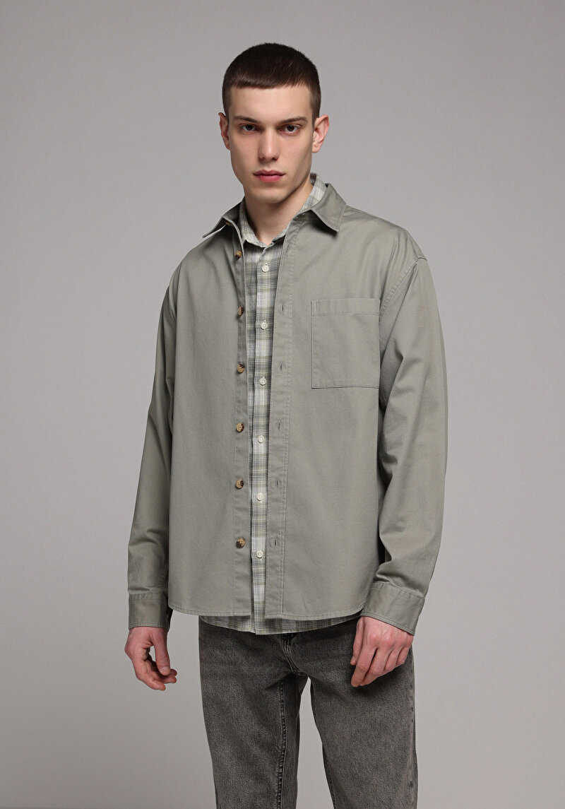 Зображення Сорочка З Довгим Рукавом Чоловіча Зелена Cl1079319