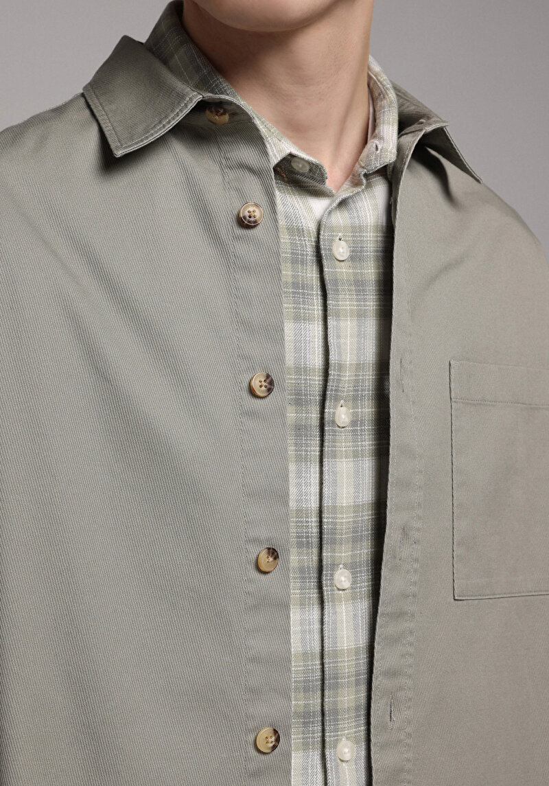 Зображення Сорочка З Довгим Рукавом Чоловіча Зелена Cl1079319