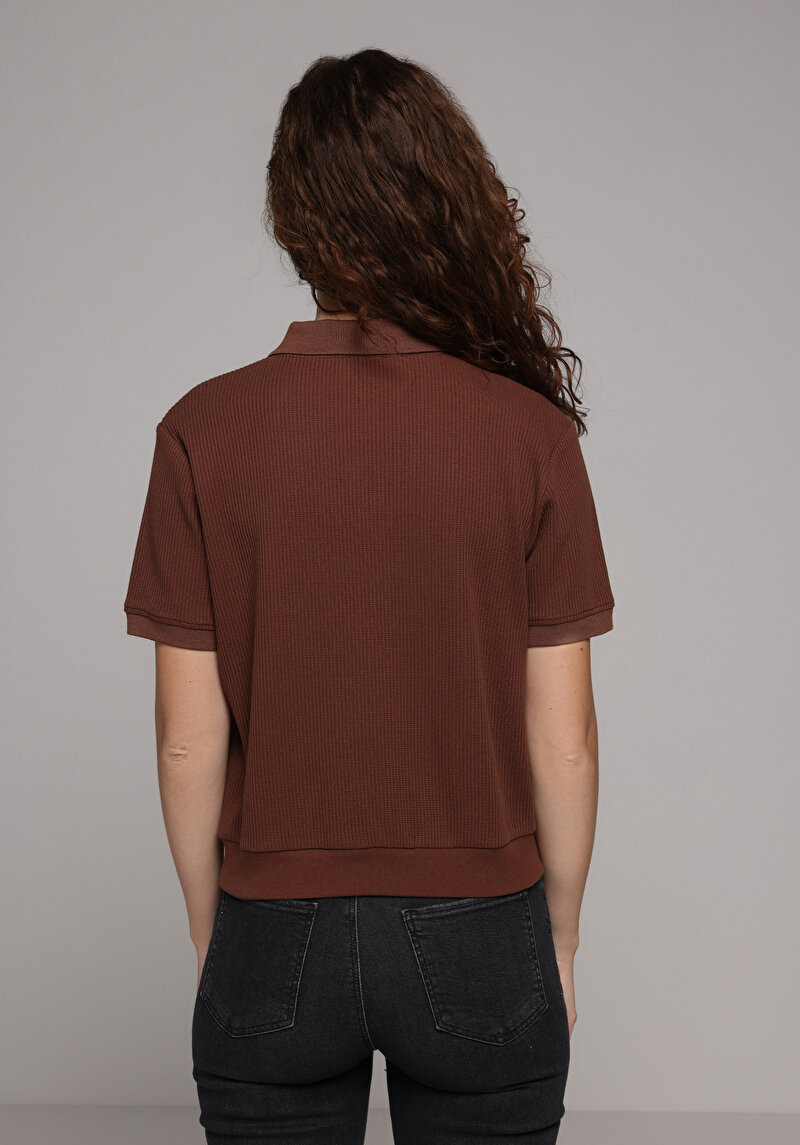 Зображення Теніска Поло З Коротким Рукавом Жіноча Коричнева