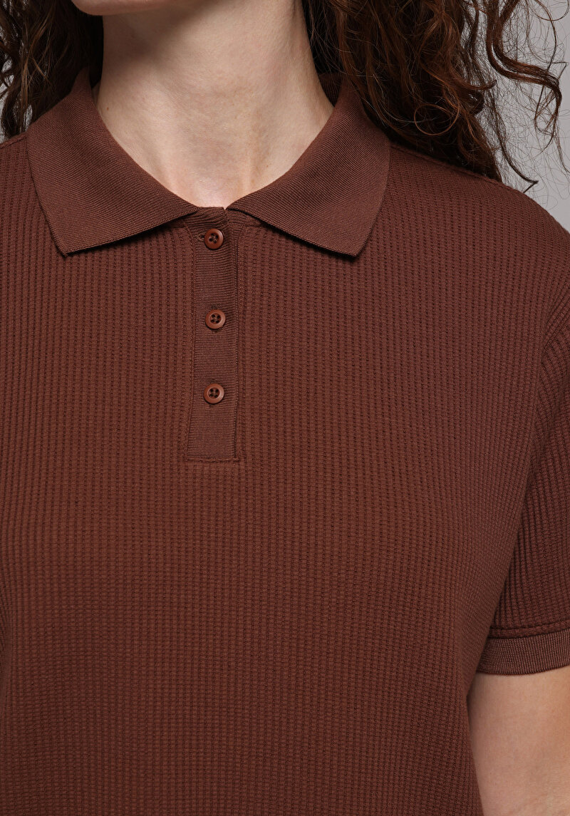 Зображення Теніска Поло З Коротким Рукавом Жіноча Коричнева