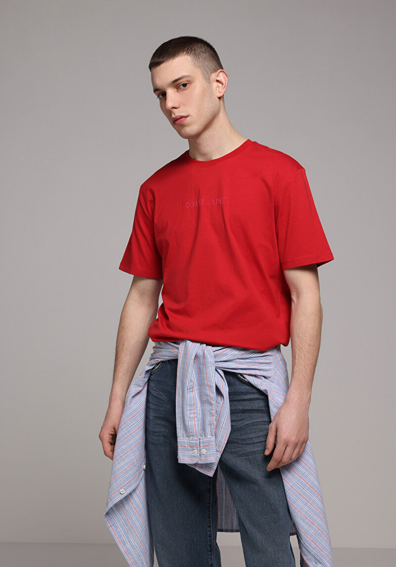 Зображення Футболка З Коротким Рукавом Чоловіча Червона