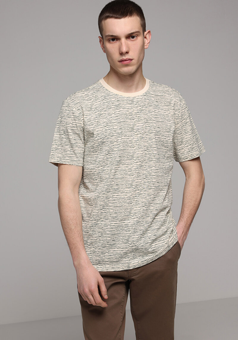 Зображення Футболка З Коротким Рукавом Чоловіча Бежева