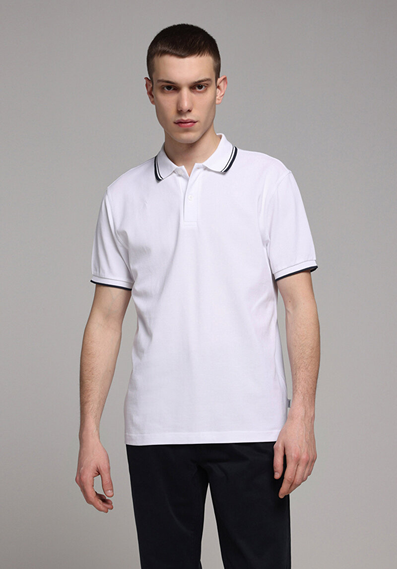 Зображення Поло З Коротким Рукавом Чоловіче Біле