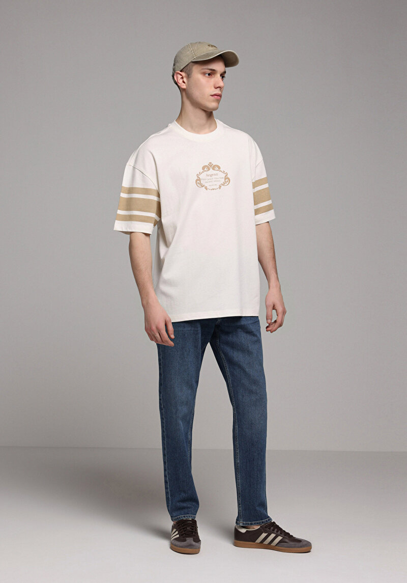 Зображення Футболка З Коротким Рукавом Чоловіча Бежева