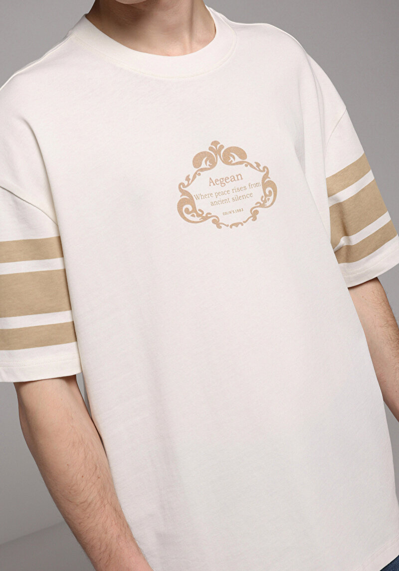 Зображення Футболка З Коротким Рукавом Чоловіча Бежева