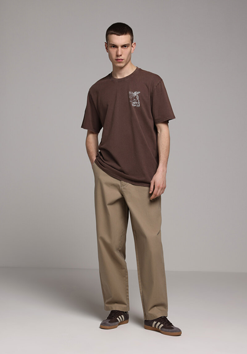 Показати інформацію про Футболка З Коротким Рукавом Чоловіча Коричнева