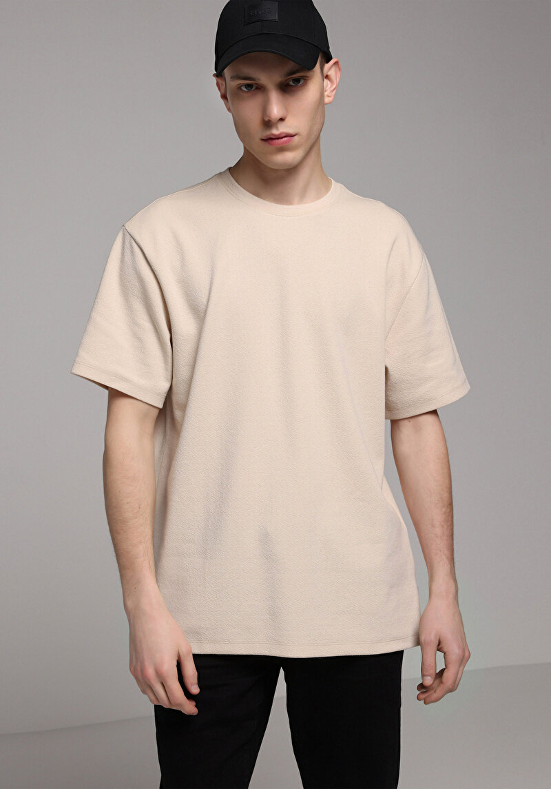 Зображення Футболка З Коротким Рукавом Чоловіча Бежева