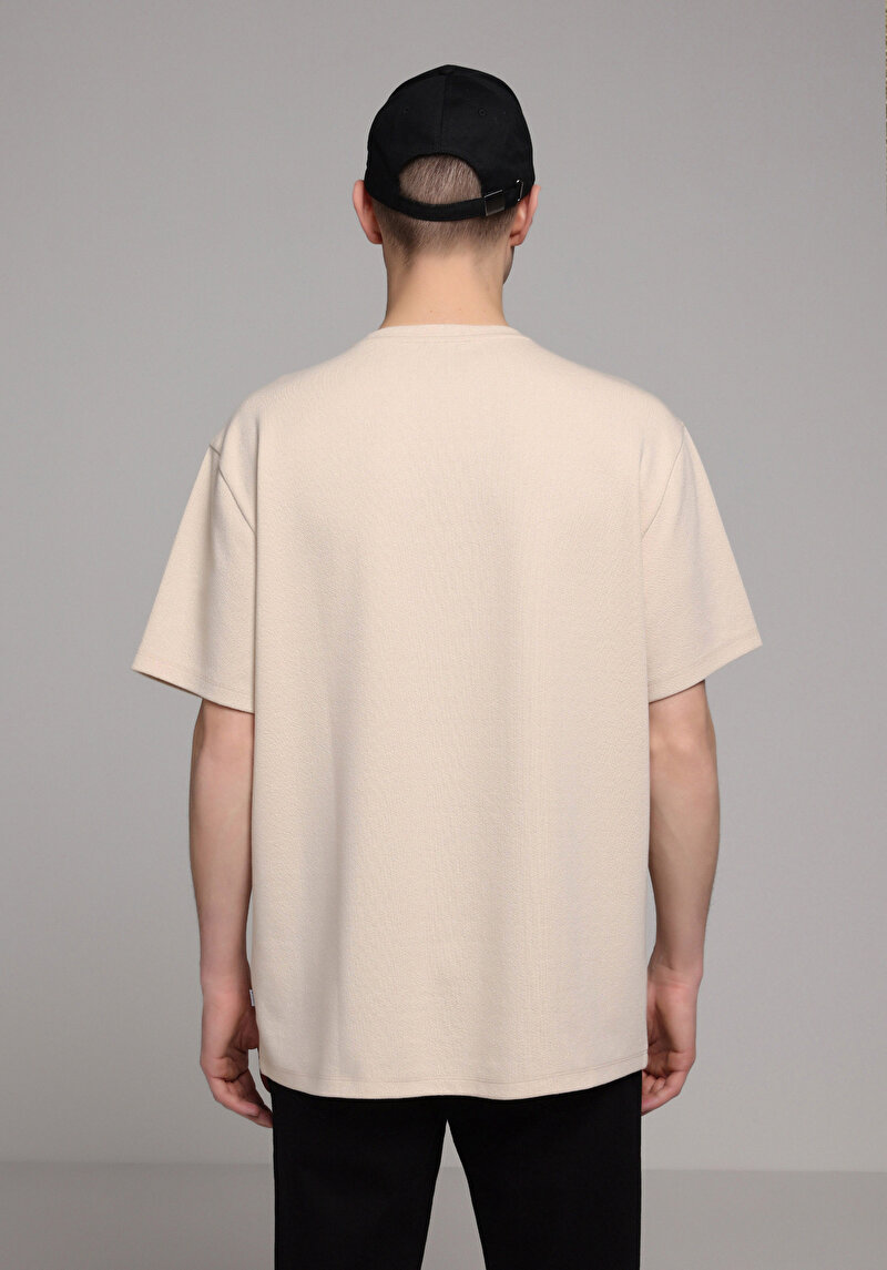 Показати інформацію про Футболка З Коротким Рукавом Чоловіча Бежева