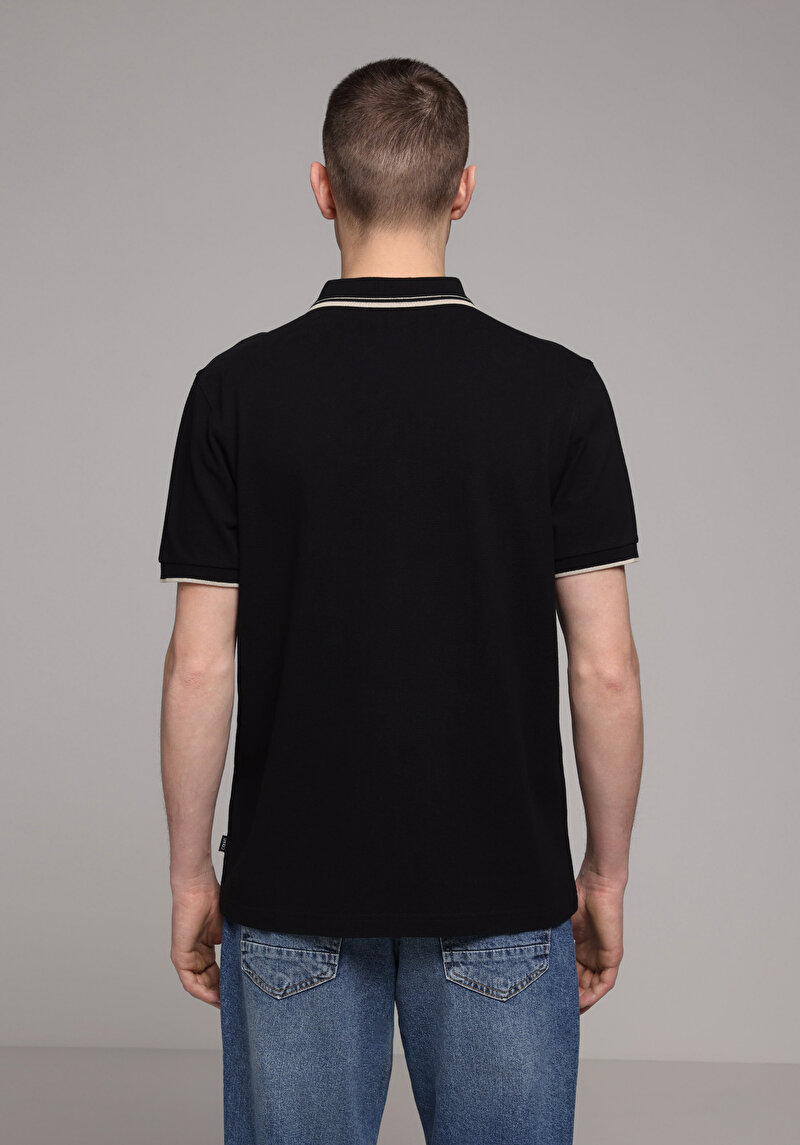 Показати інформацію про Поло З Коротким Рукавом Чоловіче Чорне
