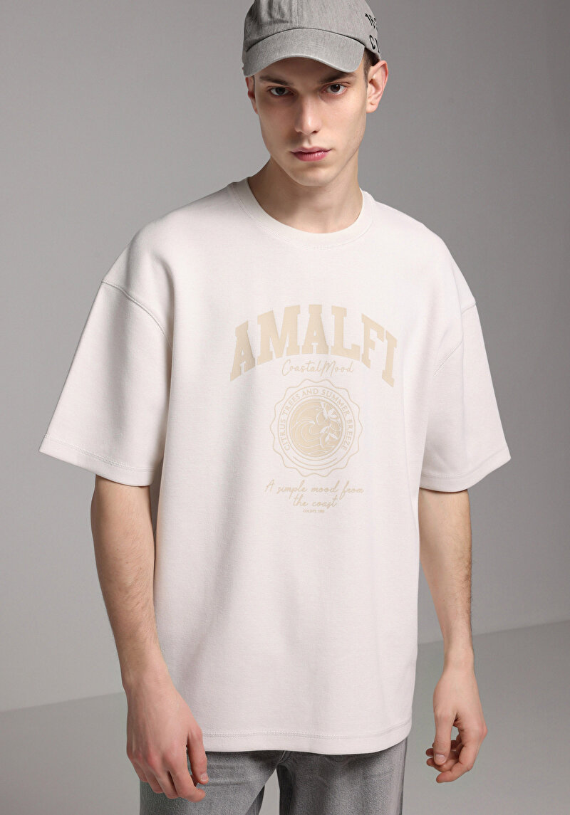 Зображення Футболка З Коротким Рукавом Чоловіча Бежева