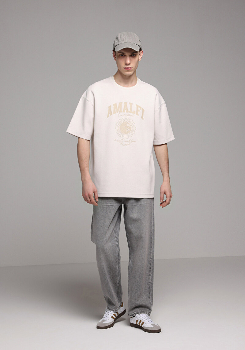 Показати інформацію про Футболка З Коротким Рукавом Чоловіча Бежева