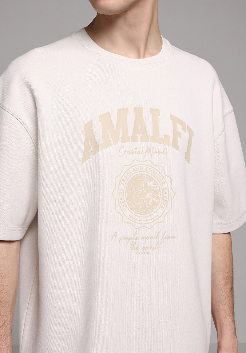 Показати інформацію про Футболка З Коротким Рукавом Чоловіча Бежева