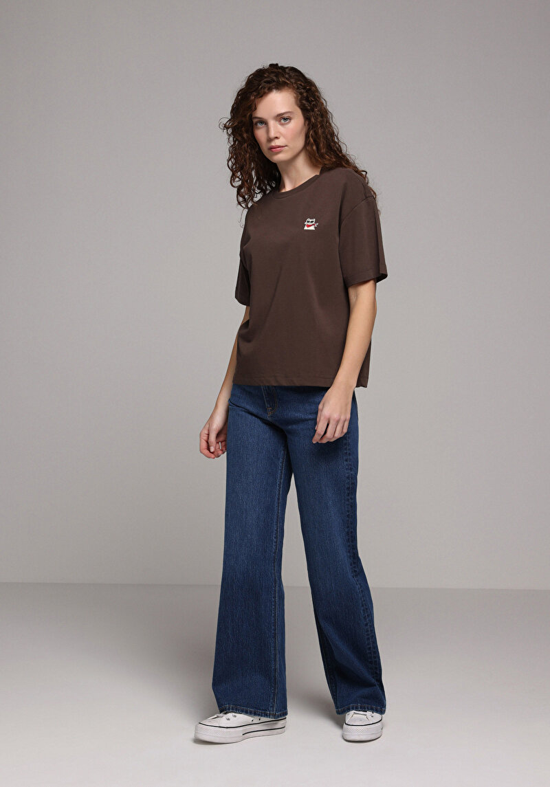 Показати інформацію про Футболка З Коротким Рукавом Жіноча Коричнева  Cl1078323