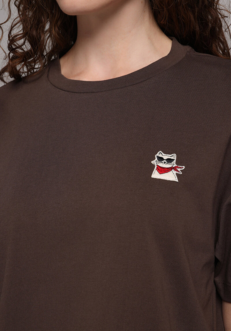 Показати інформацію про Футболка З Коротким Рукавом Жіноча Коричнева  Cl1078323