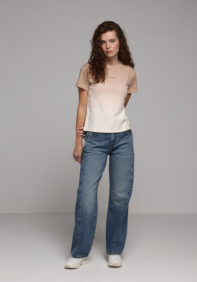 Показати інформацію про Футболка З Коротким Рукавом Жіноча Бежева