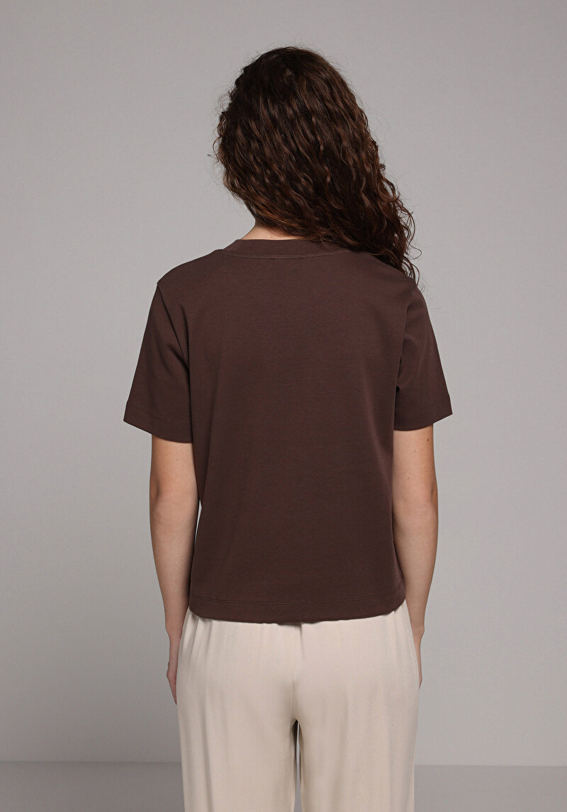 Зображення Футболка З Коротким Рукавом Жіноча Коричнева  Cl1079037