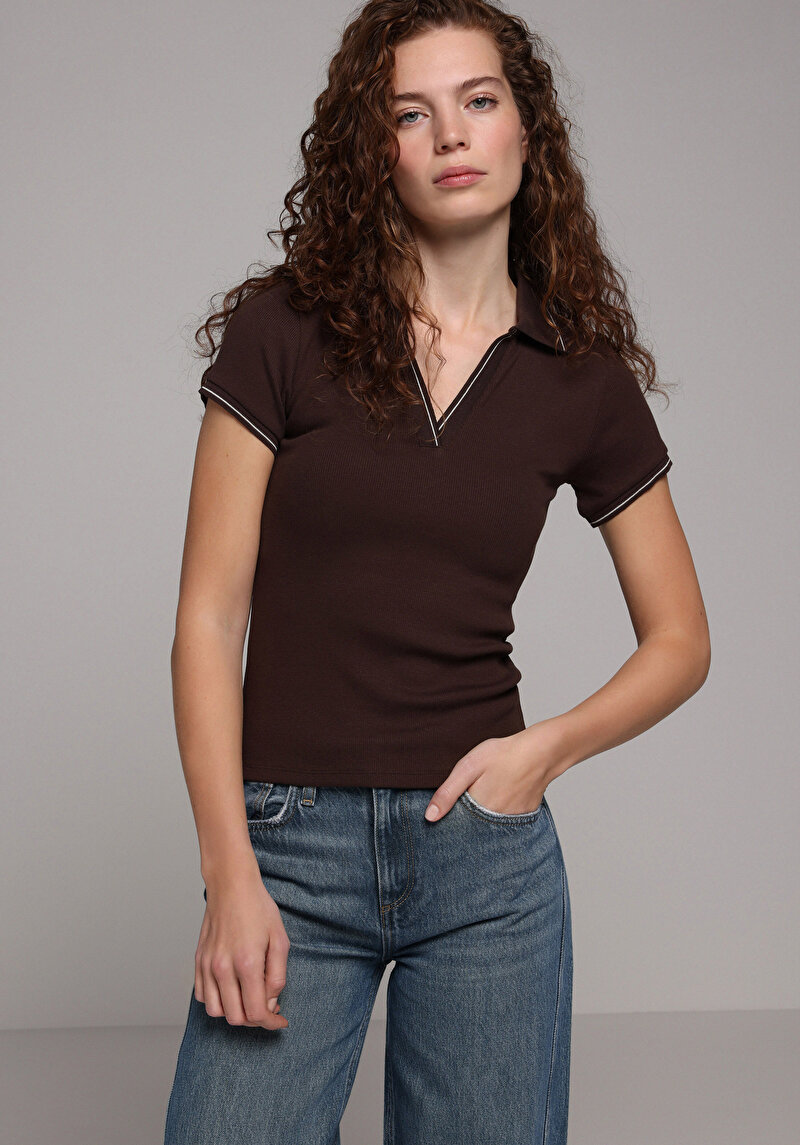 Зображення Футболка З Коротким Рукавом Жіноча Коричнева Cl1079330