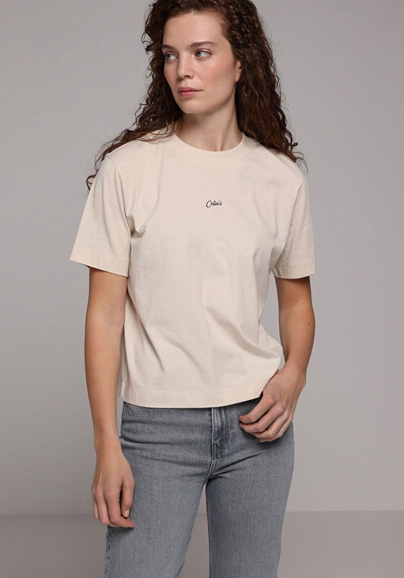 Зображення Футболка З Коротким Рукавом Жіноча Бежева Cl1079348
