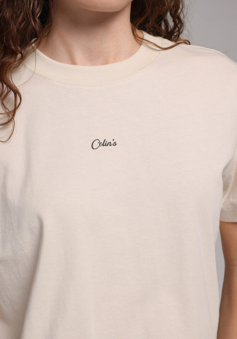 Показати інформацію про Футболка З Коротким Рукавом Жіноча Бежева  Cl1079348