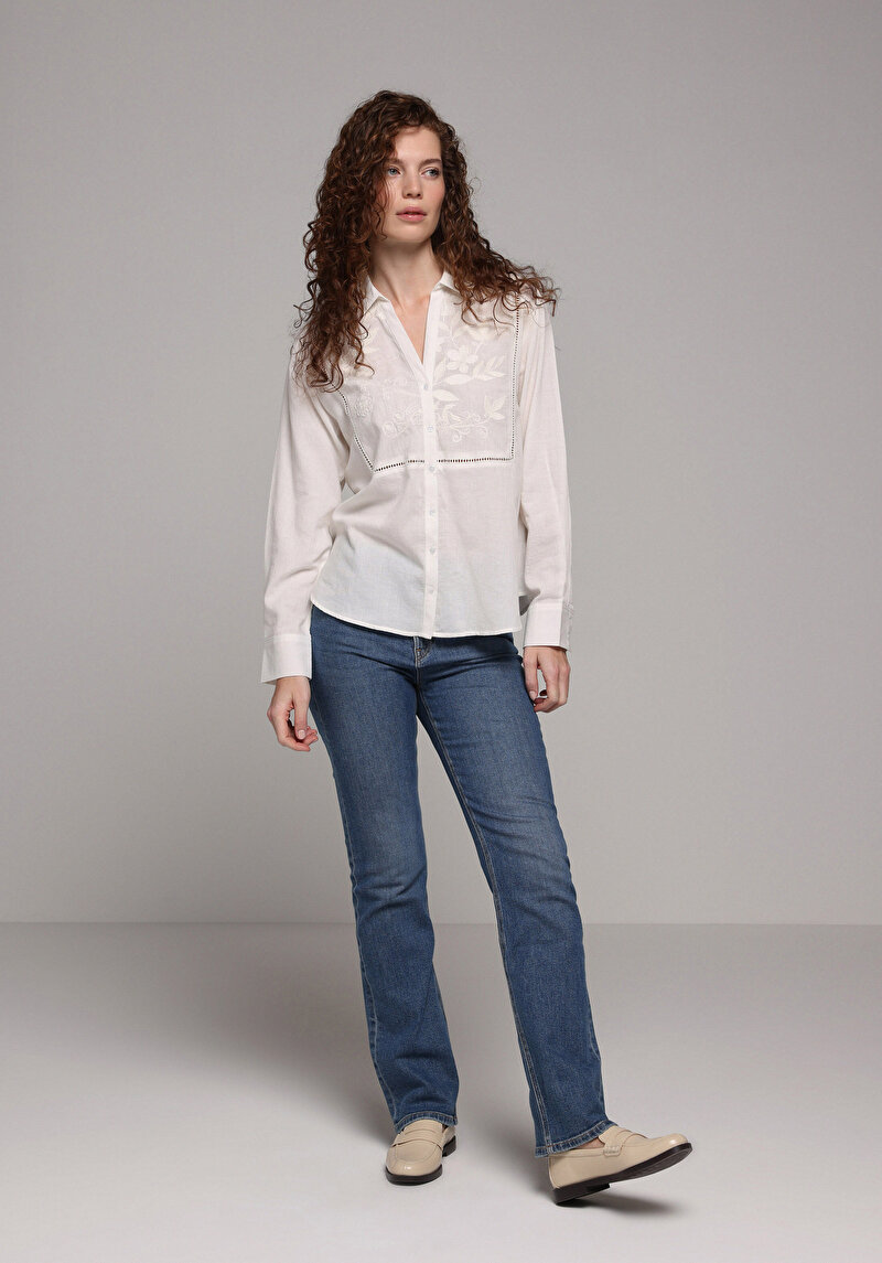 Показати інформацію про Сорочка З Довгим Рукавом Жіноча Біла