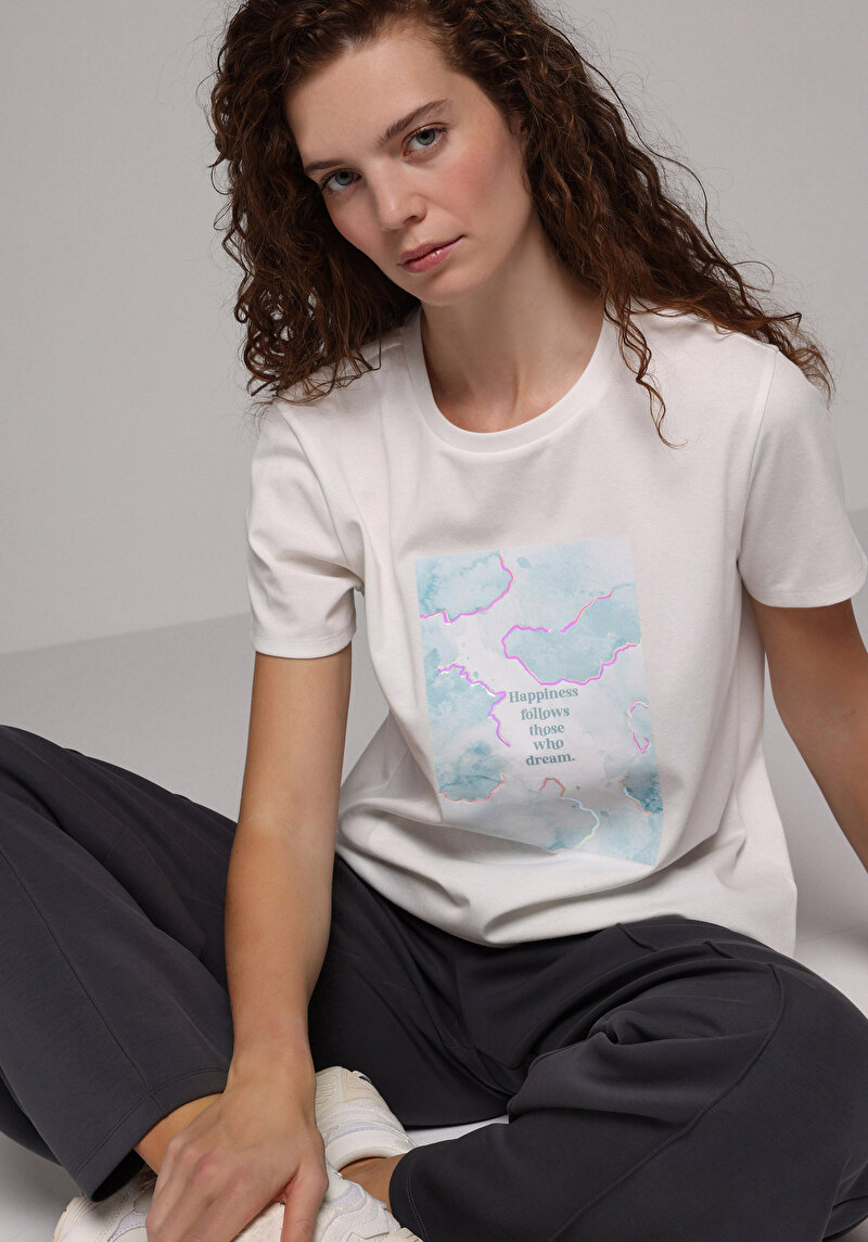 Зображення Футболка З Коротким Рукавом Жіноча Біла