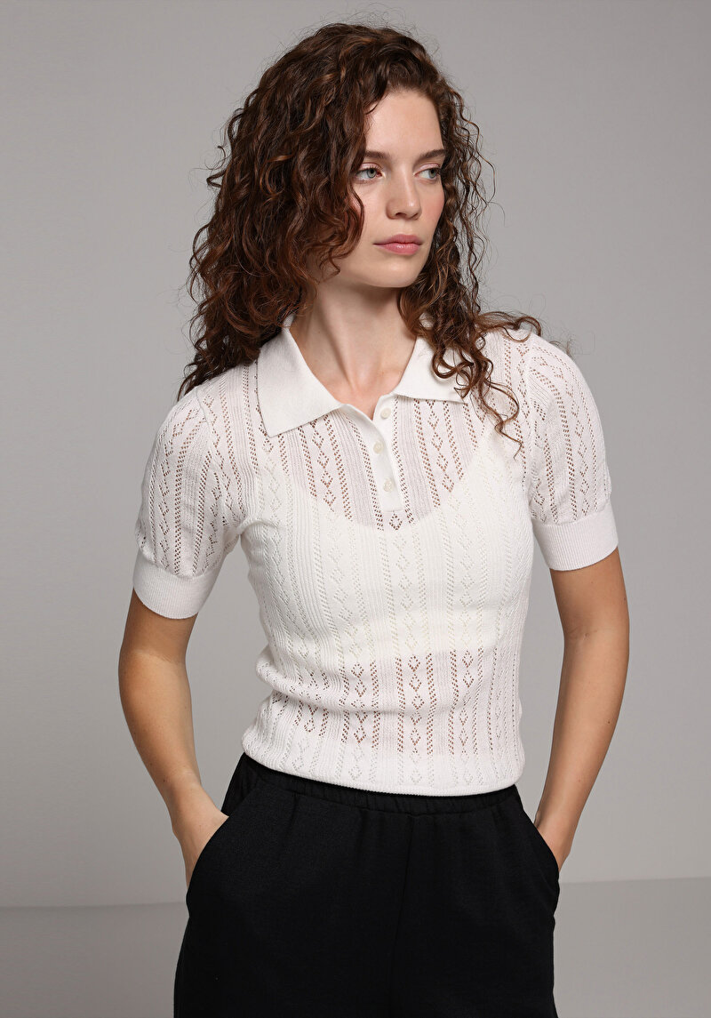 Зображення Светр Із Коротким Рукавом Жіночий Бежевий