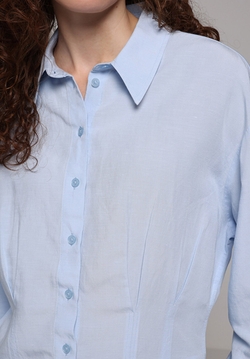 Показати інформацію про Сорочка З Довгим Рукавом Жіноча Блакитна