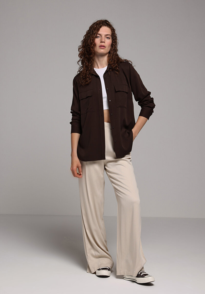 Зображення Сорочка З Довгим Рукавом Жіноча Коричнева Cl1078737