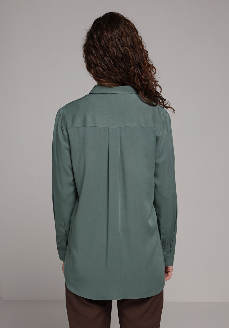 Показати інформацію про Сорочка З Довгим Рукавом Жіноча Зелена  Cl1078737