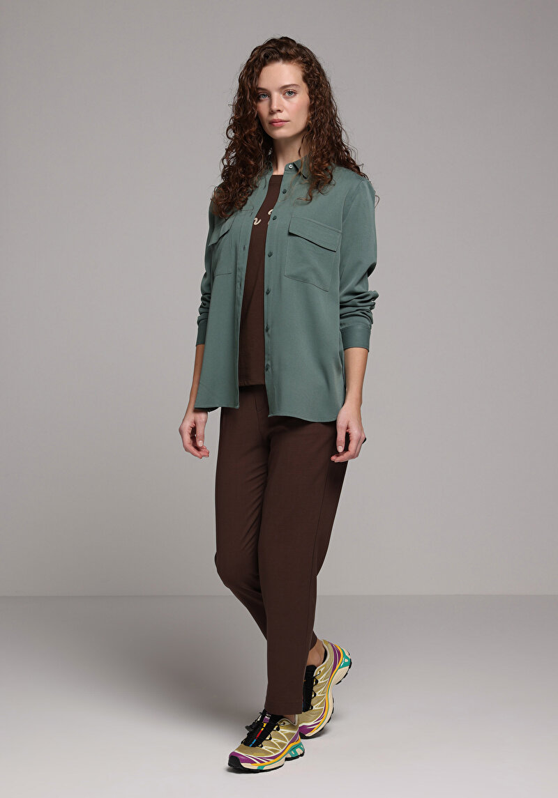 Показати інформацію про Сорочка З Довгим Рукавом Жіноча Зелена  Cl1078737